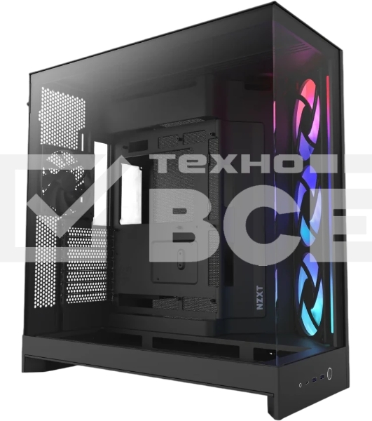 Компьютерный корпус без блока питания Case NZXT H9 Flow RGb (2025), Midi-Tower, TG, 3x140мм RGb + 1x120мм, 2xUSB-A 3.2 + 1xUSB-C 3.2, E-ATX, ATX, mATX, mITX черный