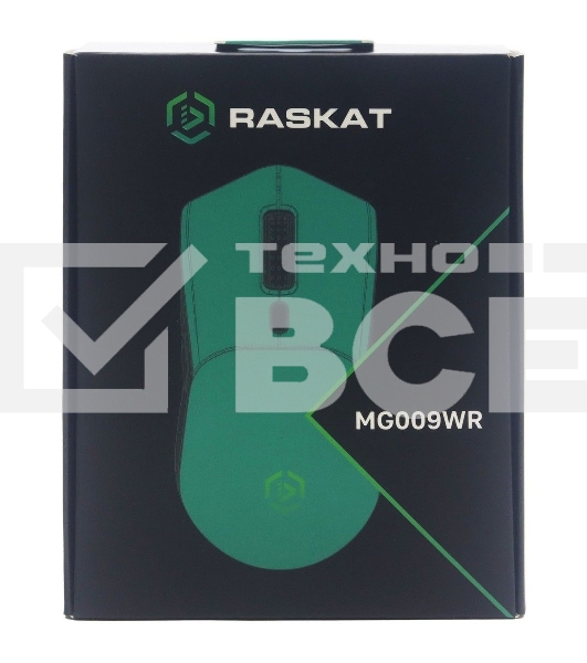 Мышь беспроводная/проводная Raskat MG009WR зеленый, 5000 dpi, радиоканал, USB, кнопки - 7