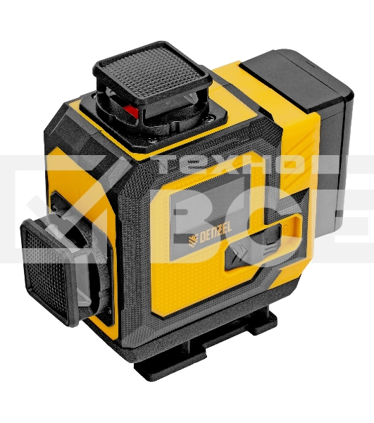 Лазерный уровень мультипризменный Denzel DLV 360-4T, 30 м, зеленый луч, Li-Ion 2,4 Aч, штатив