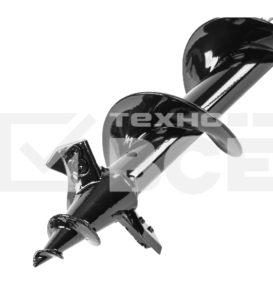 Шнек для грунта Denzel ER-80, диаметр 80 мм, длина 800 мм, соединение 20 мм, съемный нож