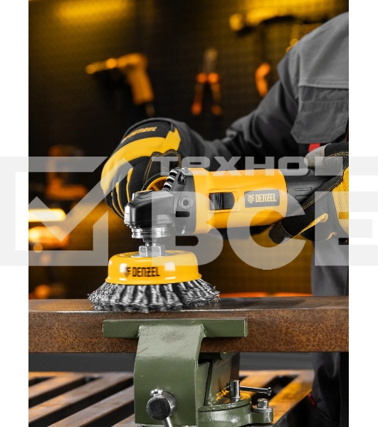 Щетка для УШМ Denzel 125 мм, Чашка, крученая нержавеющая проволока 0,5 мм, М14 746273