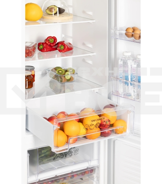 Холодильник Nordfrost NRG 152 WTM белый стекло двухкамерный 205/115 л морозилка снизу