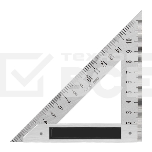 Треугольная линейка стальная Deli DL303150 150мм нержавеющая сталь + алюминиевое основание
