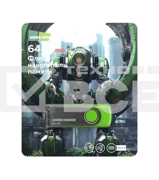 Флешка USB More Choice MF64-4 USB 64Gb 2.0 зеленый