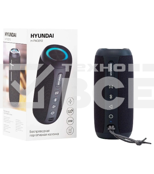 Портативная колонка Hyundai H-PAC610, 20Вт, темно-синий