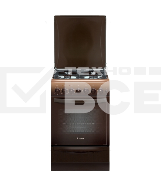 Плита комбинированная Gefest ПГЭ 5101-02 0001 коричневый, конфорок 4 шт, духовка 55 л, 50 см x 85 см x 58.5 см