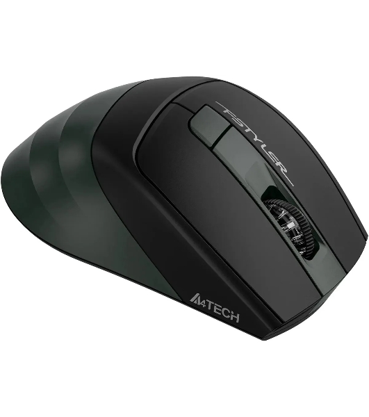 Мышь беспроводная A4Tech Fstyler FB35S темно-зеленый/черный, 2000 dpi, радиоканал, Bluetooth, USB, кнопки - 5