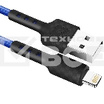 Кабель Defender F181, USB 2.0 (AM) - Apple Lightning (M), 1метр, 2.4А, нейлоновая оплетка, синий., фото 1