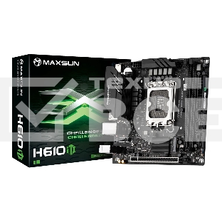 Материнская плата Maxsun MS-Challenger H610ITX 2LAN V3, LGA 1700, Intel H610, 2xDDR4, 4xSATA, 1xM.2, 1xPCI-E 4.0 x16, 2xHDMI, 1xDisplayPort, 1x 2.5Gb LAN, 2xUSB 3.2 Gen 1, 3xUSB 2.0, 3x3.5 мм, 5.1, Mini-ITX