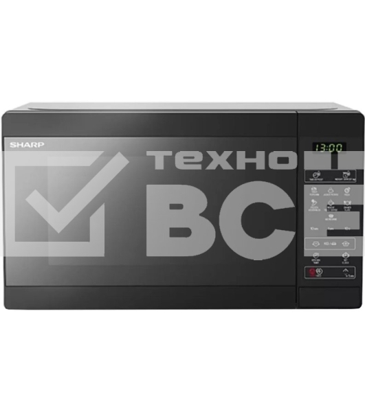 Микроволновая печь Sharp R2800RK черный, 20 л, 800 Вт, переключатели - сенсор