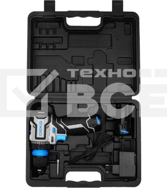 Дрель-шуруповерт Deko Loner 12V Pro 085-1122, Аккумуляторная, 12В, 2АКБ, Кейс