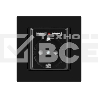 Розетка Intro Accent 6-410-05 P+E Schuko со шторками 16А-250В + 2хUSB IP20 СУ антрацит Б0063698