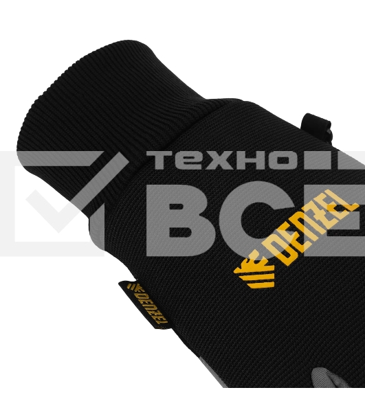 Перчатки универсальные Denzel 68092 двойные, работа с сенсорным экраном, вязаная манжета, размер 8