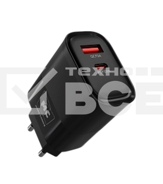 Сетевое зарядное устройство MORE CHOICE NC82a 1USB+1Type-C 3.0A PD 35W+QC3.0 для Type-C Type-C черный