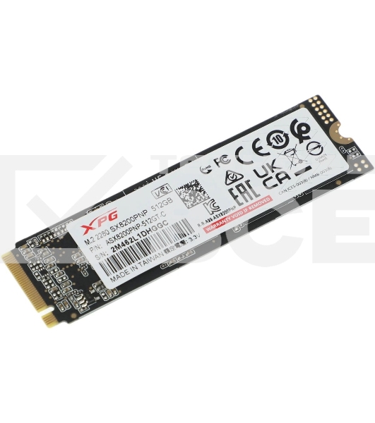 Накопитель SSD XPG SX8200 Pro, 512 Gb, PCIe 3.0 x4, M.2 2280, NVMe, R/W 3350/2350, с радиатором