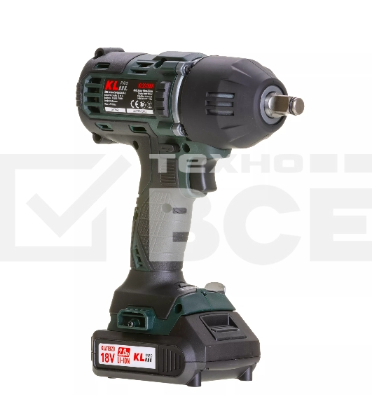 Профессиональный бесщеточный гайковерт аккумуляторный KLPRO KLSS18BH-20 (18В, Li-ion-2шт, 2.0А·ч, 400Нм, 2 скорости, подсветка,З/У,в кейсе)