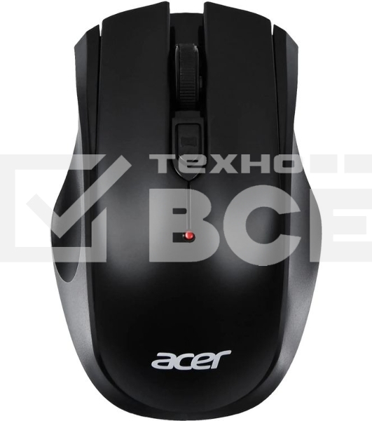 Мышь беспроводная Acer OMR030 черный, 1600 dpi, радиоканал, USB, кнопки - 4