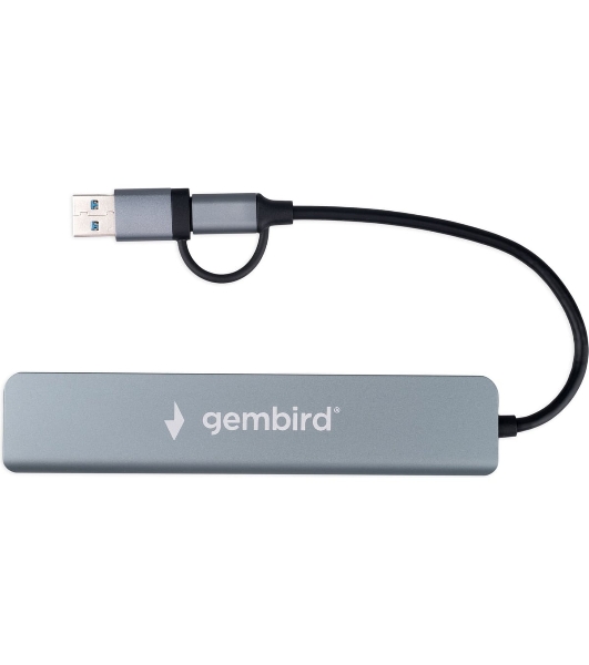 USB-концентратор Gembird UHB-C445, USB/USB Type С, USB 3.0, 4хUSB 2.0, USB Type-C, USB