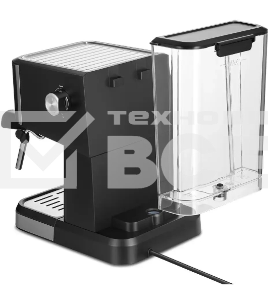 Кофеварка рожковая Kitfort КТ-7293 черный/серебристый, исп. кофе - молотый, 1.5 л, 1050 Вт, 15 Бар.