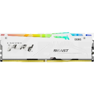 Оперативная память Kingston Fury Beast, DDR5, 16GB (1x16GB), 5200MHz, CL40, с радиатором, RGB, белый