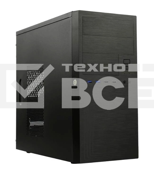 Компьютерный корпус MiniTower Powerman ES555 Black PM-600ATX-F U3*2+U2*2 +2*combo Audio; intrusion switch mATX