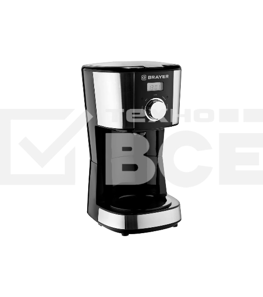 Кофеварка капельная BRAYER BR1122 черный, исп. кофе - молотый, 1.5 л, 900 Вт