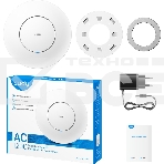 Точка доступа CUDY AC1200 Dual Band Gigabit Ceiling Mount Access Point, MT7621DAN+MT7613B+MT7603E, 867Mbps at 5GHz + 300Mbps at 2.4GHz, 1 x GbE RJ45 Port, Support 12V DC or 802.3af PoE or Passive PoE, Internal Antennas, 48V passive PoE adapter included, C, фото9