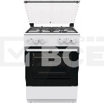 Газовая плита Gorenje GG6A11WF, белый, автоматический электроподжиг варочной поверхности и духовки, чугунные решетки, фото 1