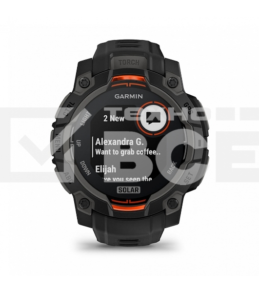 Смарт-часы Garmin Instinct 3 Solar черный, черный ремешок 45мм
