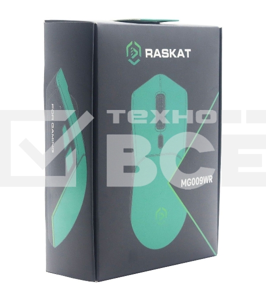 Мышь беспроводная/проводная Raskat MG009WR зеленый, 5000 dpi, радиоканал, USB, кнопки - 7