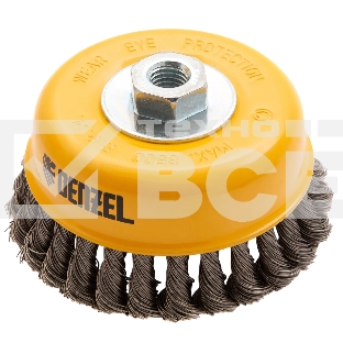 Щетка для УШМ Denzel 125 мм, Чашка, крученая нержавеющая проволока 0,5 мм, М14 746273