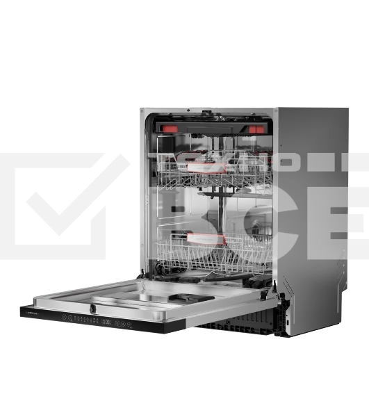Встраиваемая посудомоечная машина Kuppersberg GHL 6030, High-Tech, 60 см, 16 комплектов, 8 программ, 3 корзины, лифт-механизм, конденсационная сушка, луч на полу, полная защита от протечек, индикатор отсутствия соли и ополаскивателя, отображение времени мытья, сенсорное управление, самодиагностика неисправностей, защита от детей, уровень шума 42 дб, энергоэффективность А