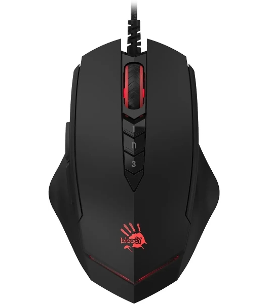 Мышь проводная A4Tech Bloody V8 черный, 3200 dpi, USB, кнопки - 8