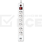 Удлинитель с сетевым фильтром 6х5м с заземл. 10А IP20 BU-SP5_USB_2A-W CCA бел. BURO 992316, фото5