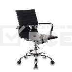 Кресло руководителя Бюрократ CH-883-LOW/BLACK черный, низкая спинка, искусственная кожа, крестовина хром, фото14