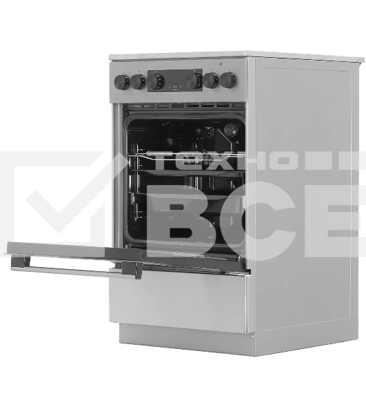 Плита электрическая Gorenje GEC5C40XAOT серебристый, конфорок 4 шт, духовка 70 л, 50 см x 85 см x 59.4 см