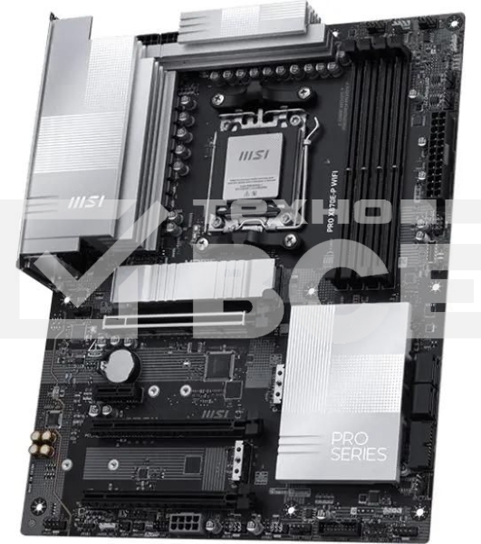 Материнская плата MSI PRO X870E-P WIFI, AM5, AMD X870E, 4xDDR5, 4xSATA, 3xM.2, 1xPCIe 5.0 x16, 1xPCIe 4.0 x4, 1xPCIe 3.0 x1, 1xHDMI, 1x5Gb LAN, Wi-Fi 7, Bluetooth 5.4, 1xUSB-C 20Gbps, 1xThunderbolt 4, 2xUSB-A 10Gbps, 2xUSB-A 5Gbps, 4xUSB-A 2.0, 3x3.5 мм, 