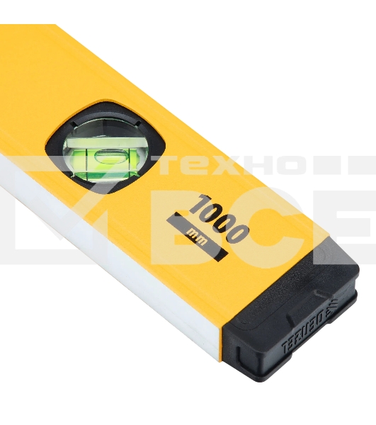 Уровень алюминиевый Denzel, магнит., фрезерованный, 3 глазка (1 зеркал.), 0,5 мм/м, 1000 мм