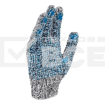 Перчатки трикотажные Сибртех х/б, 200 пар, ПВХ точка, 4 нити, 10 класс, фото2