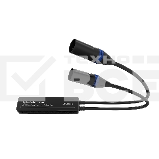 Конвертер Dante Infobit [iTrans DX-R-22] Аналоговый Аудио Декодер (Rx) с PoE: 1xRJ45(Dante); 2хXLR(M) (2 канала OUT). 44.1, 48, 96 kHz (24 bit). ПО Dante Controller. 125мм[Ш] x 33мм[Г] x 28мм[В]