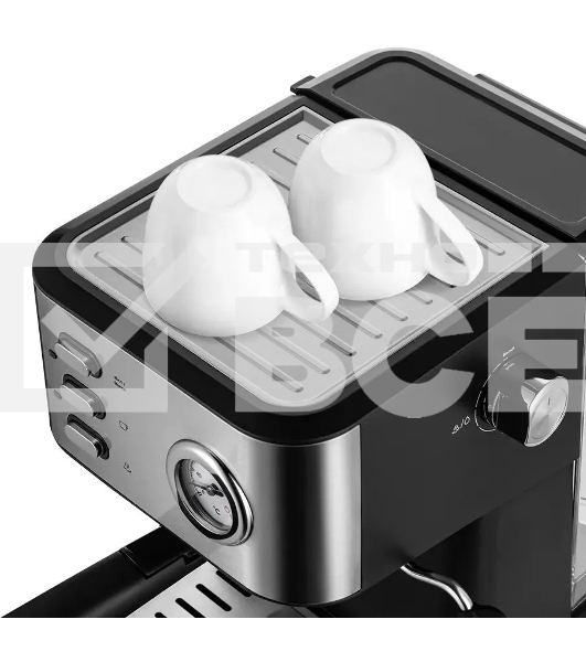 Кофеварка рожковая Kitfort КТ-7293 черный/серебристый, исп. кофе - молотый, 1.5 л, 1050 Вт, 15 Бар.