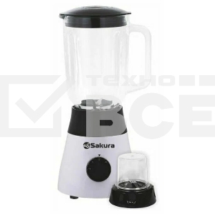 Блендер стационарный Sakura SA-6256W 600Вт 1.5л стекл 2скор мельн