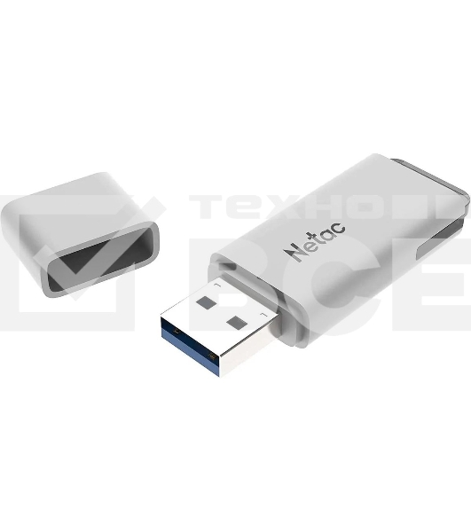 Флешка USB Netac U185 (NT03U185N-004G-20WH), 4Gb, USB 2.0, R/W 25/10, белый/серый