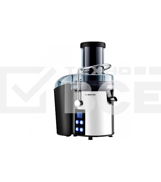 Соковыжималка BRAYER BR1705 центробежная, 800 Вт, 4 скор, LEDдисп,рез.для сока 1,1л, резер.мякот 2 л