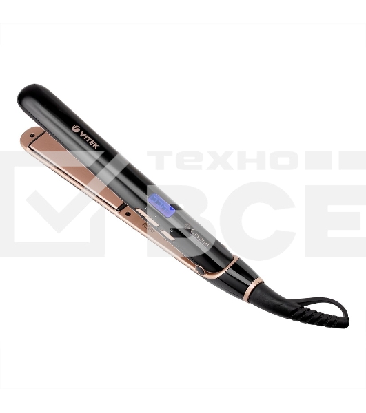 Выпрямитель Vitek Crystal VT-8410 45Вт черный макс.темп.:230С покрытие:керамико-турмалиновое