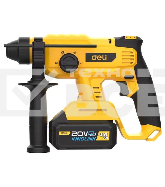 Перфоратор аккумуляторный Deli DC300 (2 АКБ*4А·ч + ЗУ, 20V, SDS PLUS, 2Дж, 4500уд/мин, 1400об/мин, сумка)
