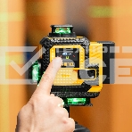 Лазерный уровень мультипризменный Denzel DLV-360-4C, 30 м, зеленый луч, Li-Ion 2,4 Aч, кейс, фото2