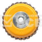 Щетка для УШМ Denzel 125 мм, Чашка, крученая нержавеющая проволока 0,5 мм, М14 746273, фото5