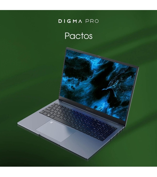 Ноутбук Digma Pro Pactos 16 DN16P3-8CXW01 темно-серый Core i3 1215U 8Gb SSD 256Gb Intel UHD Graphics 16' IPS WUXGA (1920x1200) Windows 11 Professional WiFi BT Cam 5500mAh