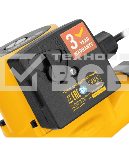 Циркуляционный насос Denzel CP32-4, напор 4 м, 50 л/мин, 1 м кабель, монт. длина 180 мм